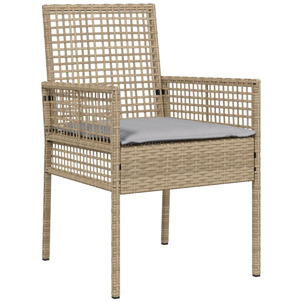 Produktbild för Trädgårdsmöbelset 5 pcs Beige konstrotting