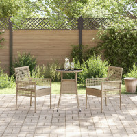 Produktbild för Trädgårdsmöbelset 3 pcs Beige konstrotting