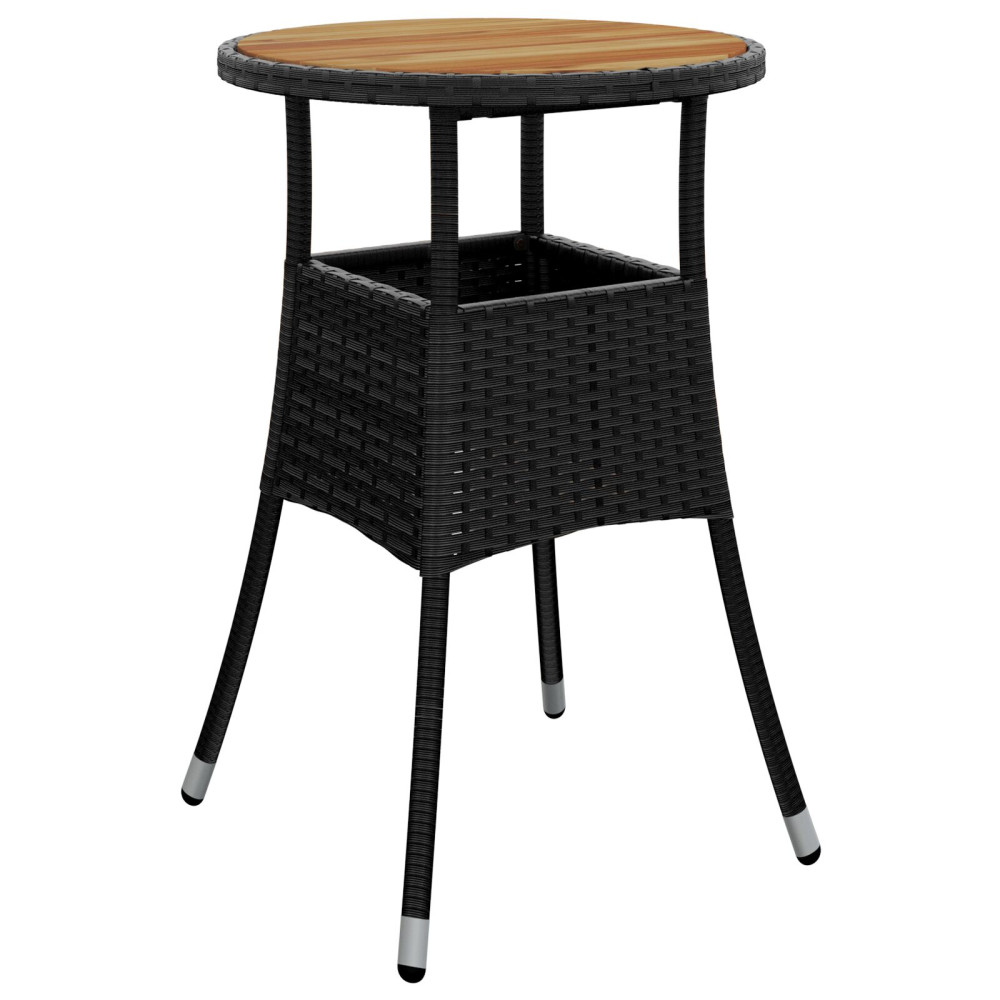 Produktbild för Trädgårdsmöbelset 5 pcs Svart konstrotting