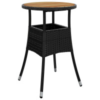 Produktbild för Trädgårdsmöbelset 5 pcs Svart konstrotting