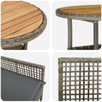 Produktbild för Trädgårdsmöbelset 3 pcs Grå konstrotting
