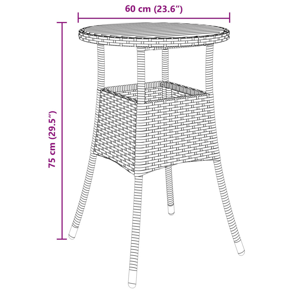 Produktbild för Trädgårdsmöbelset 5 pcs Grå konstrotting