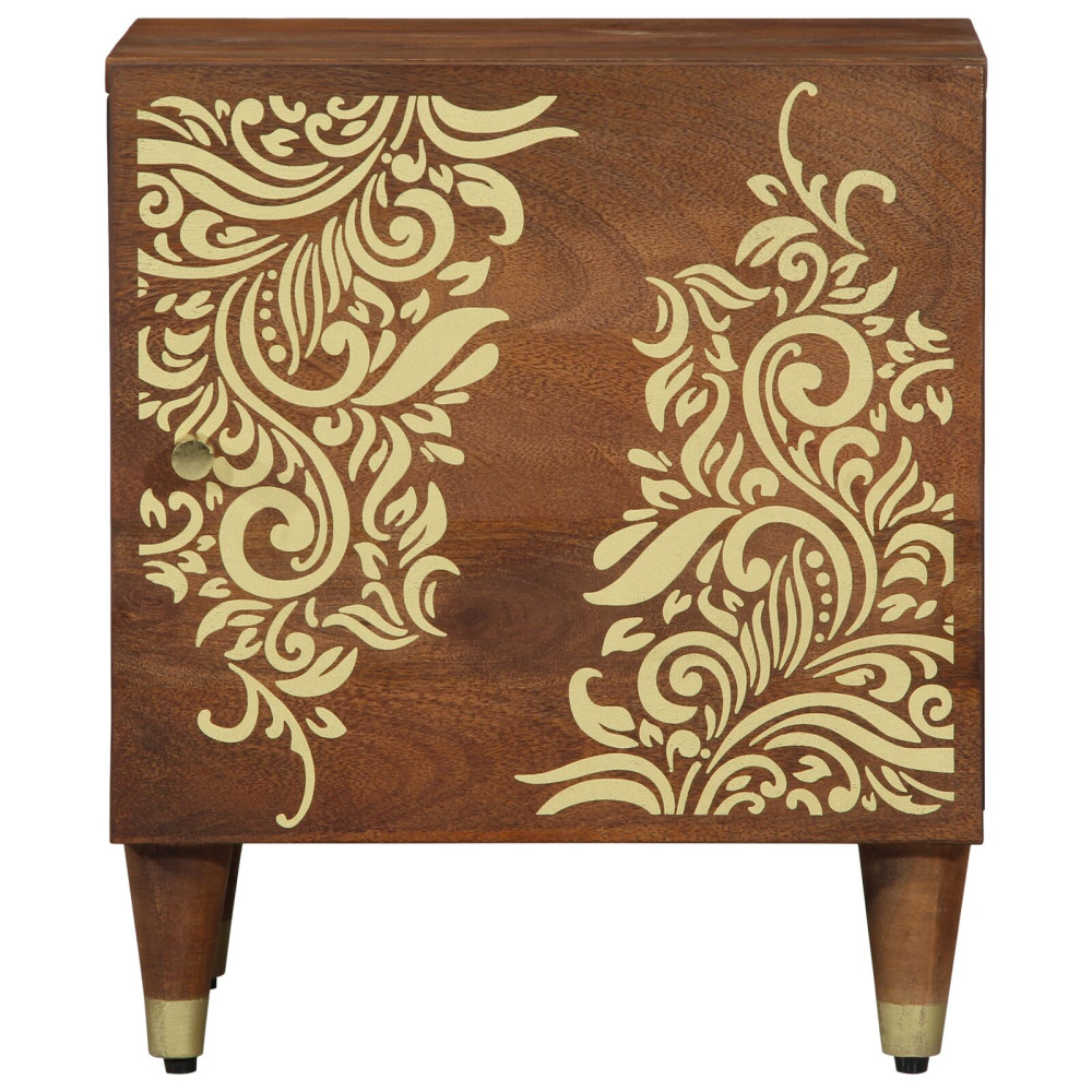 Produktbild för Sängbord med Dörr 2 pcs Honung brun 40 x 33 x 46 cm
