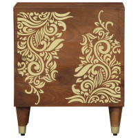 Produktbild för Sängbord med Dörr 2 pcs Honung brun 40 x 33 x 46 cm