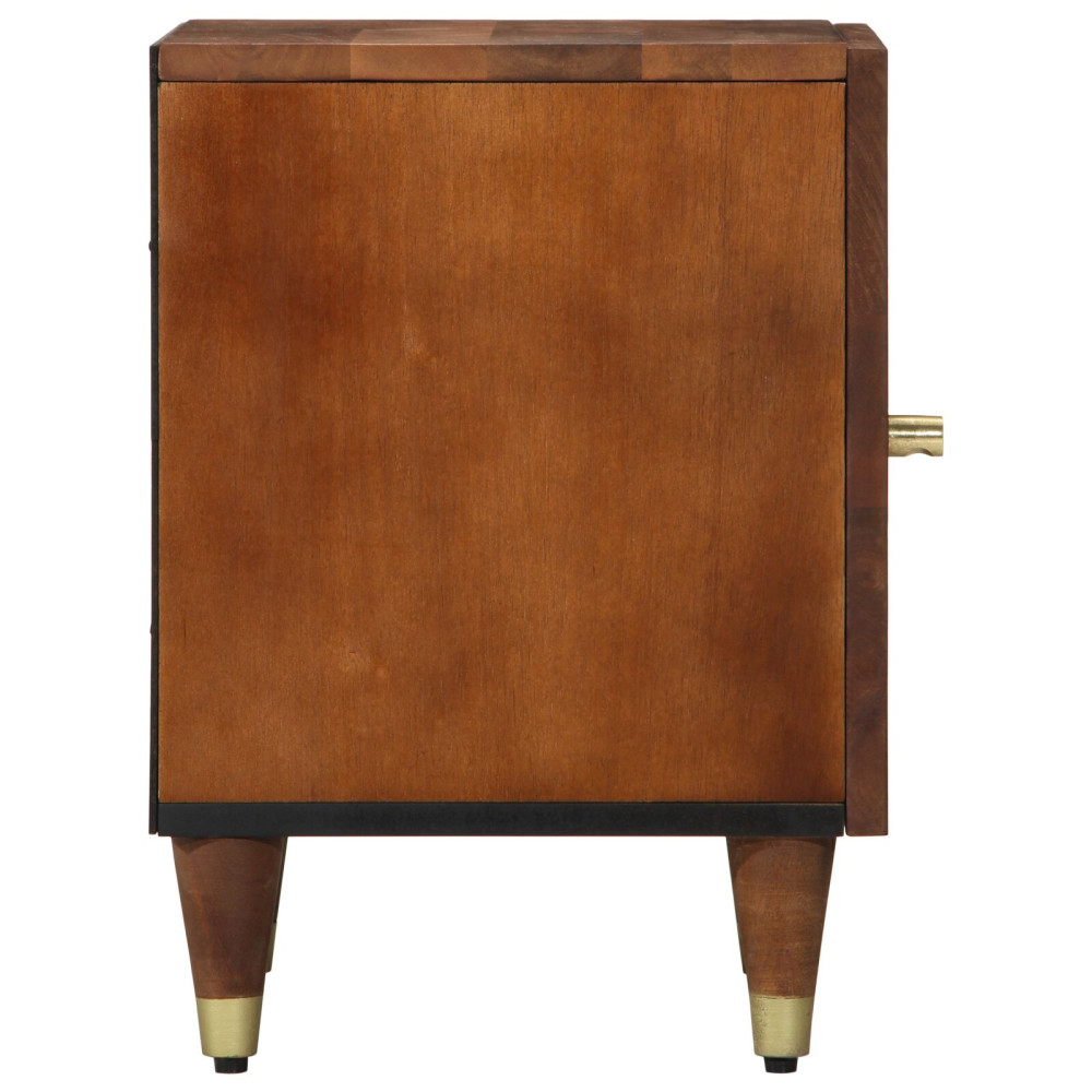 Produktbild för Sängbord med Dörr 2 pcs Honung brun 40 x 33 x 46 cm