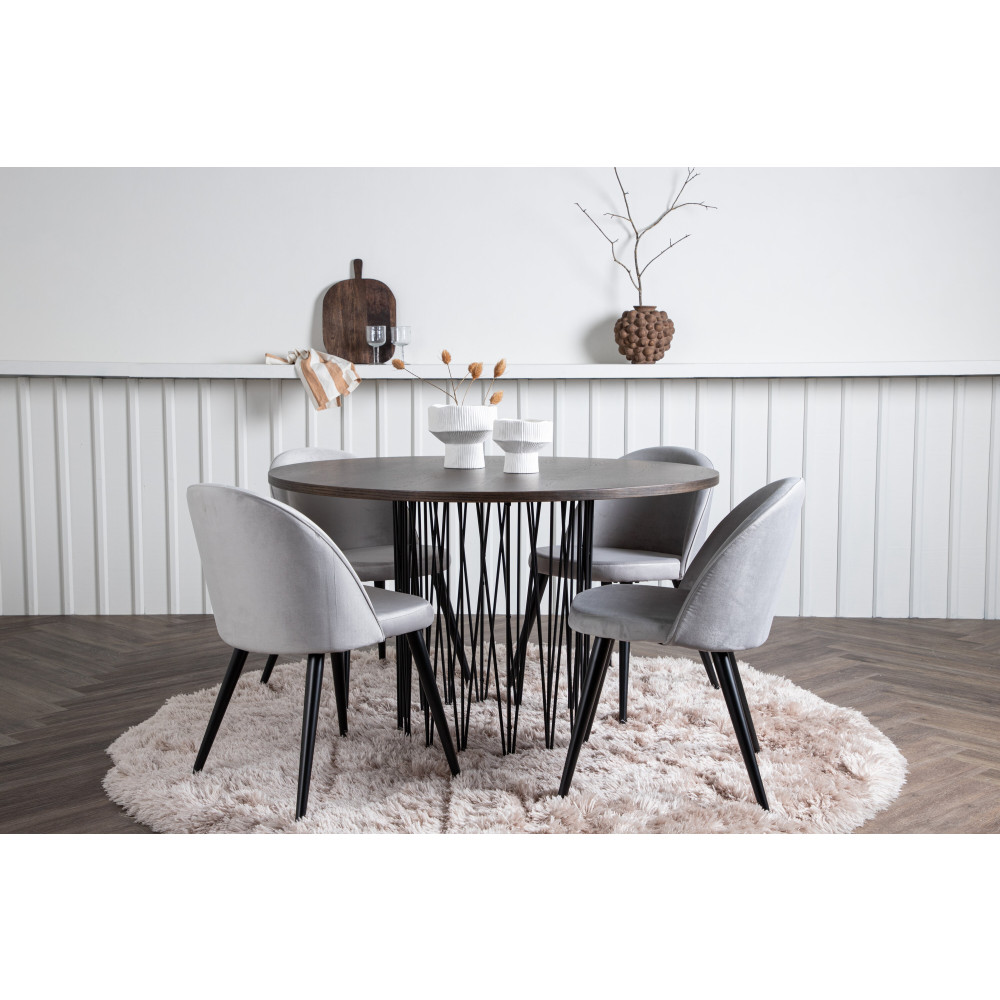 Produktbild för Stone Matbord med Velvet Stolarna