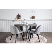 Produktbild för Stone Matbord med Velvet Stolarna