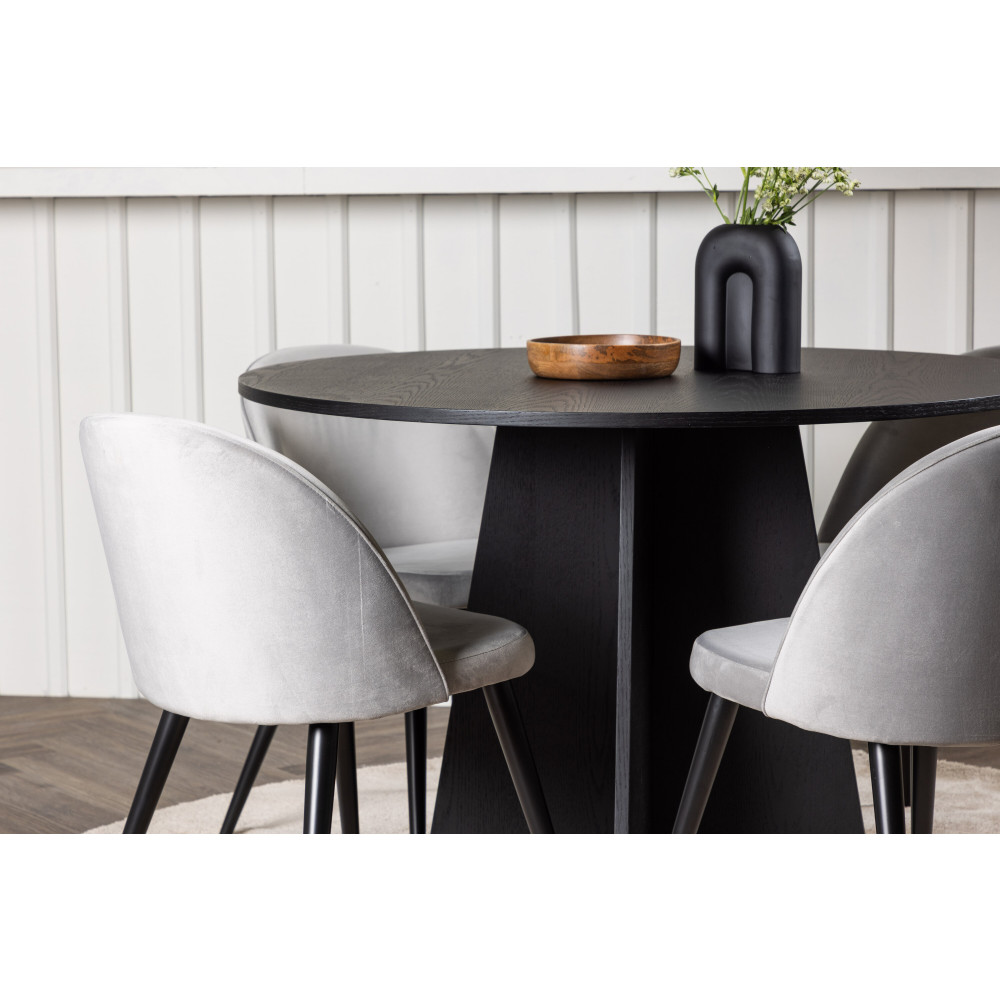 Produktbild för Bootcut Matbord med Velvet Stolarna