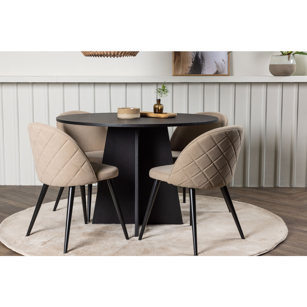 Produktbild för Bootcut Matbord med Velvet Stolarna