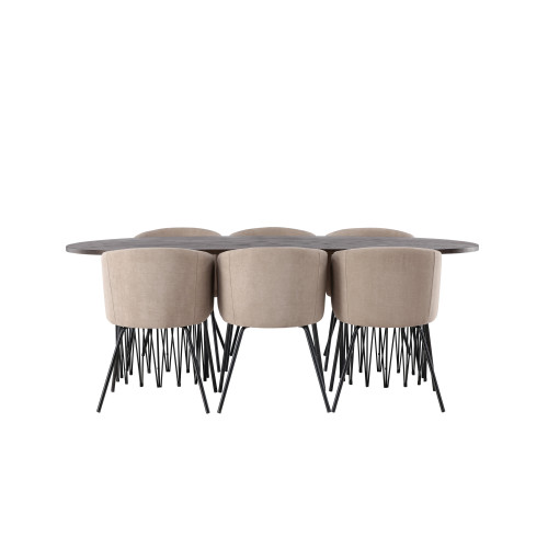 Venture Home Stone Matbord med Berit Stolarna