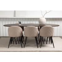 Produktbild för Stone Matbord med Velvet Stolarna