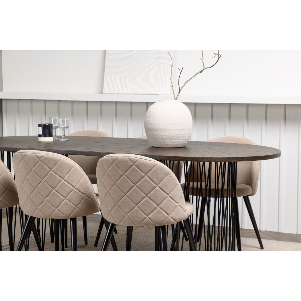 Produktbild för Stone Matbord med Velvet Stolarna