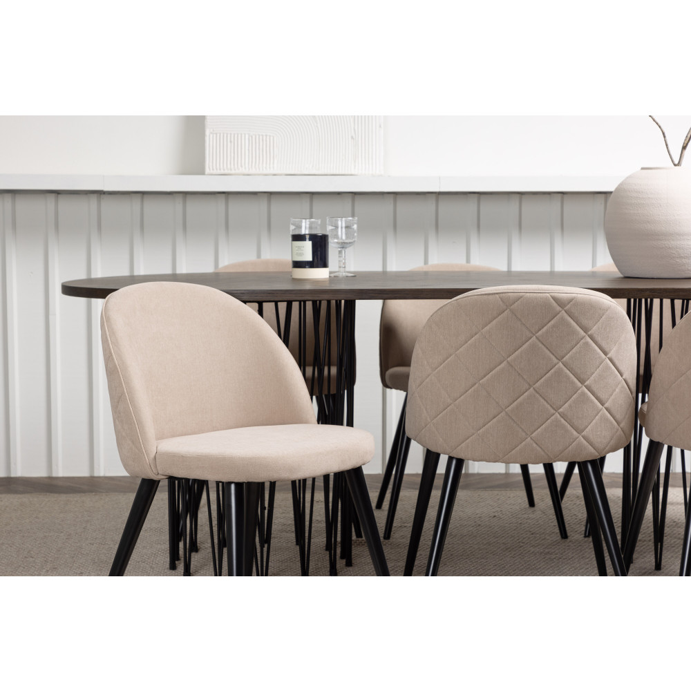 Produktbild för Stone Matbord med Velvet Stolarna