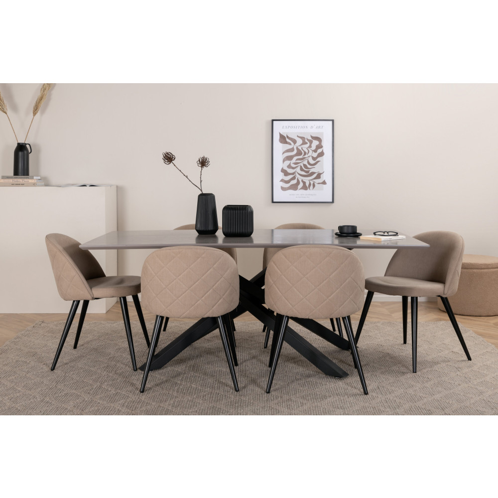 Produktbild för Piazza Matbord med Velvet Stolarna