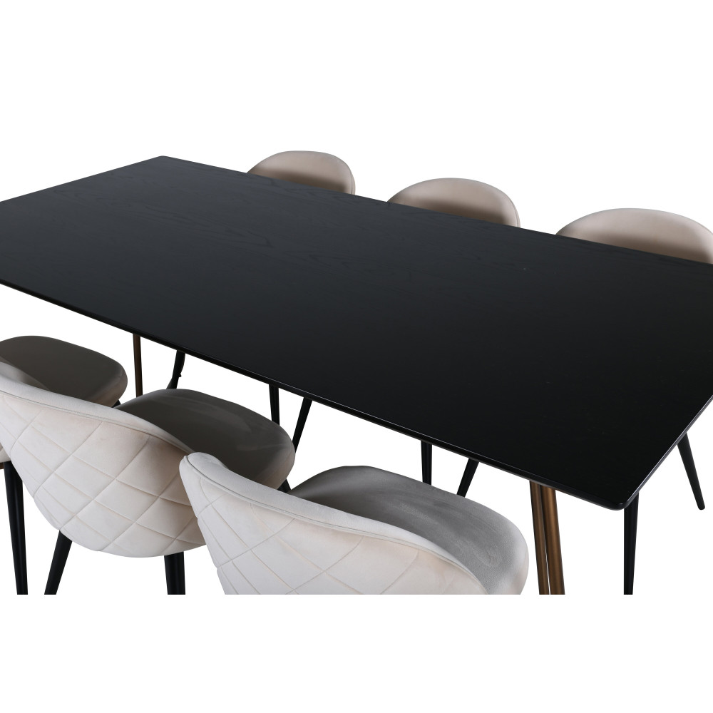 Produktbild för Petra Matbord med Velvet Stolarna