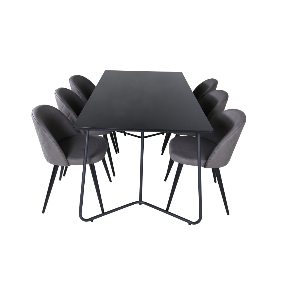 Produktbild för Petra Matbord med Velvet Stolarna