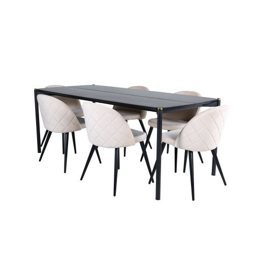 Venture Home Pelle Matbord med Velvet Stolarna