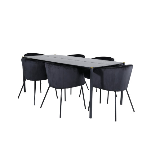 Venture Home Pelle Matbord med Berit Stolarna