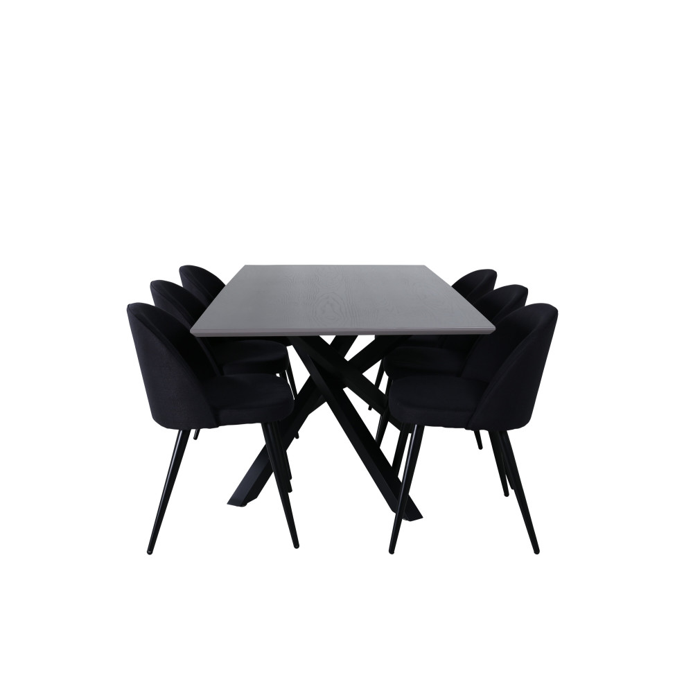 Produktbild för Piazza Matbord med Velvet Stolarna