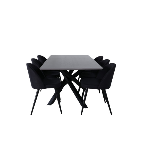 Venture Home Piazza Matbord med Velvet Stolarna