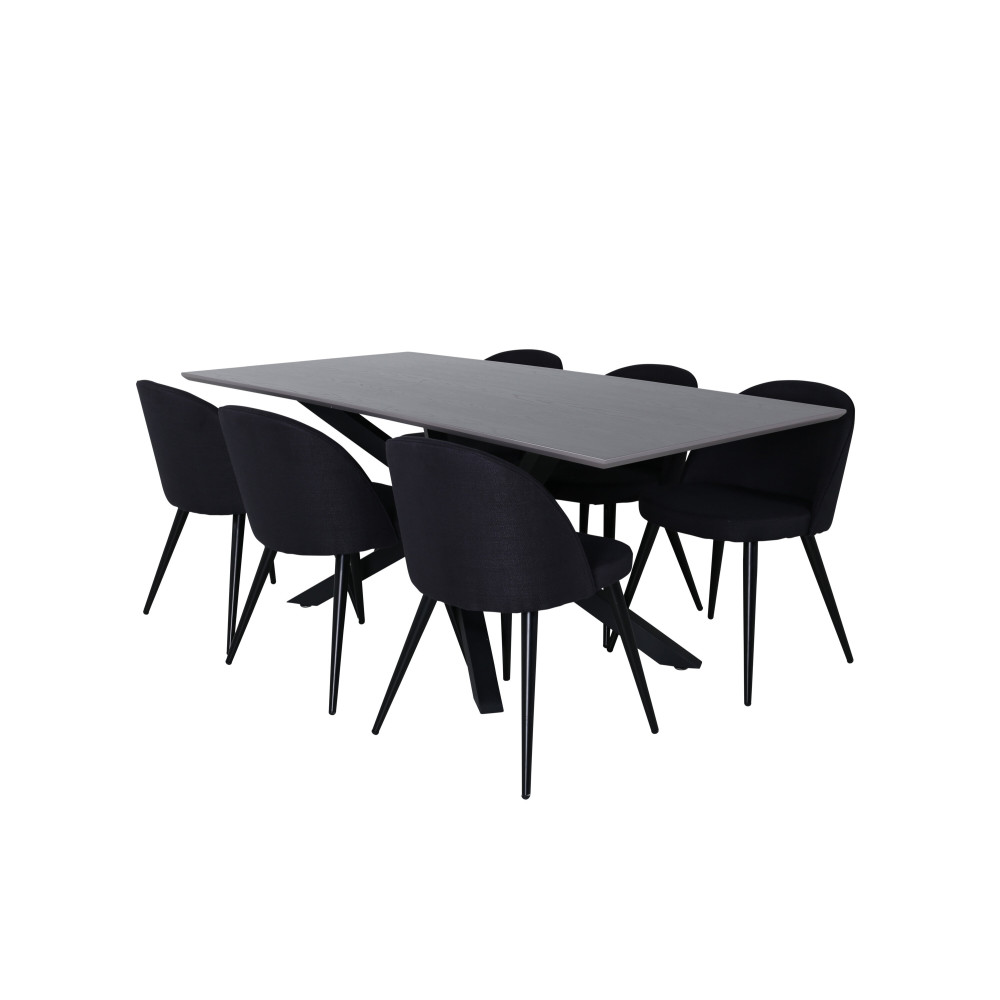 Produktbild för Piazza Matbord med Velvet Stolarna