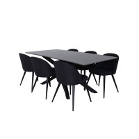 Produktbild för Piazza Matbord med Velvet Stolarna