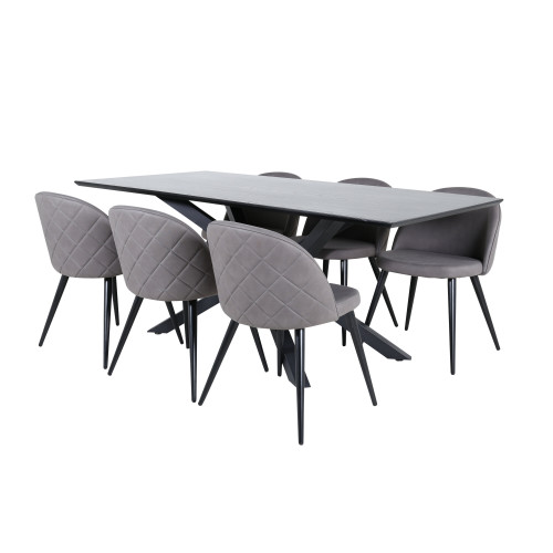 Venture Home Piazza Matbord med Velvet Stolarna