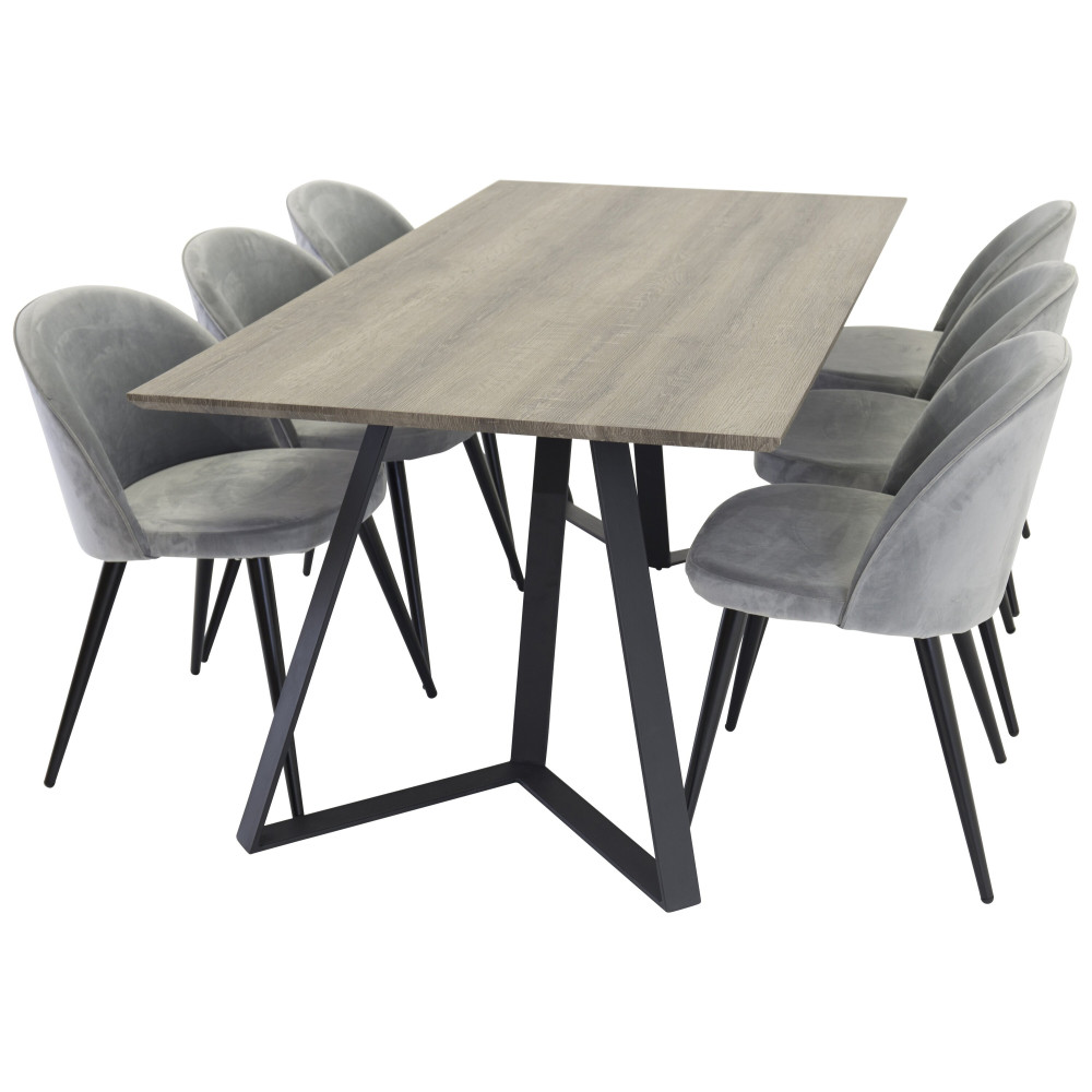 Produktbild för Marina Matbord med Velvet Stolarna