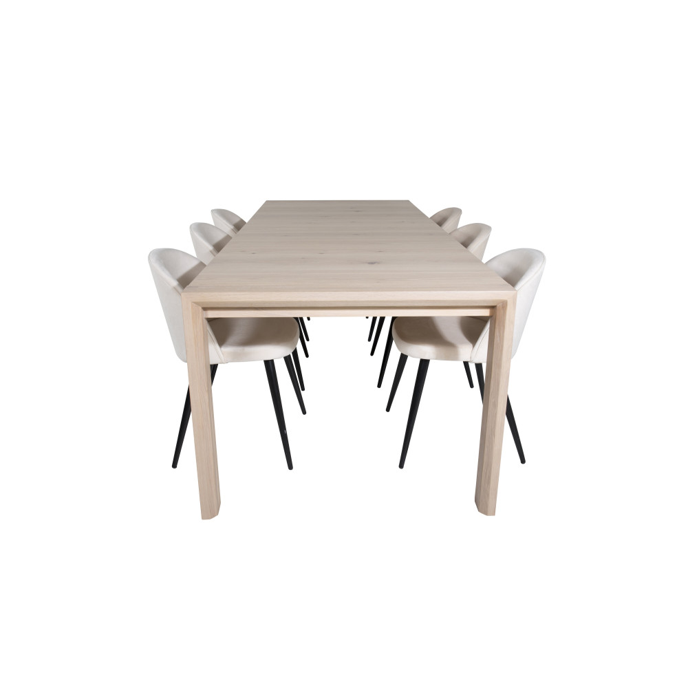 Produktbild för Slider Matbord med Velvet Stolarna