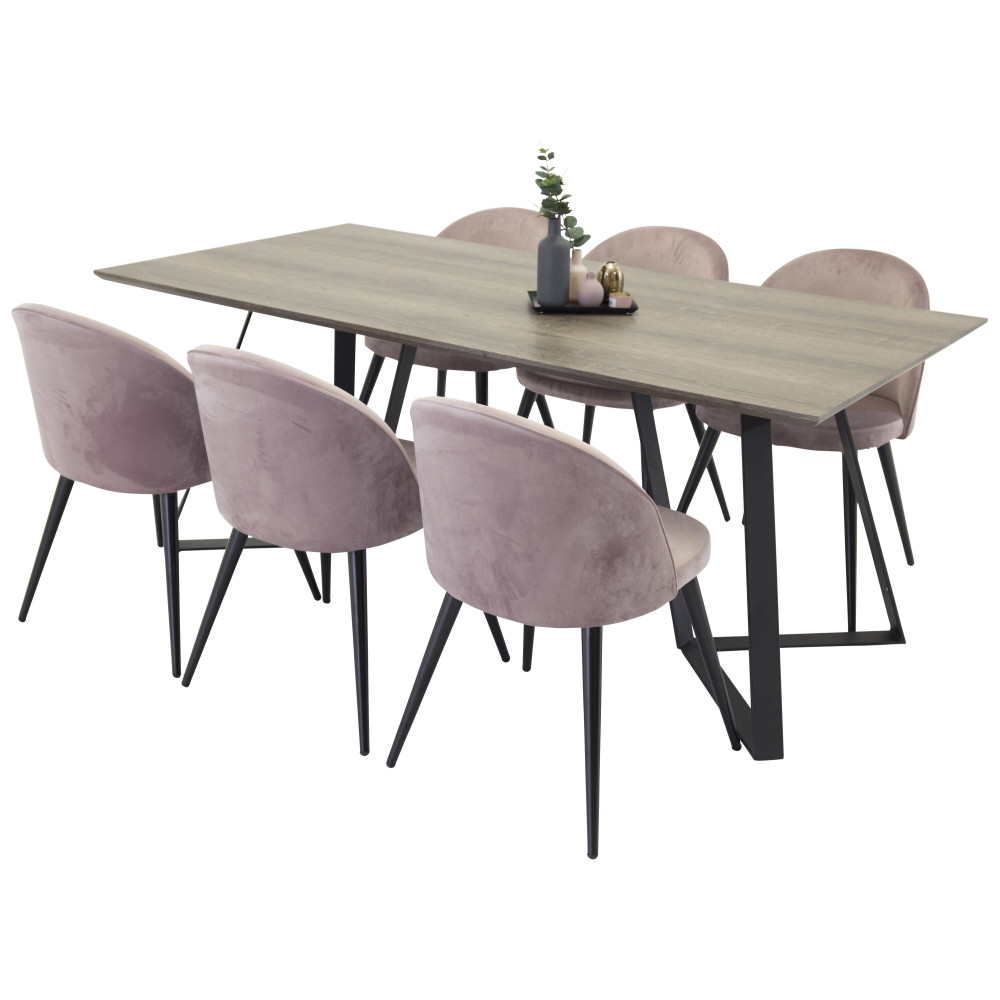 Produktbild för Marina Matbord med Velvet Stolarna