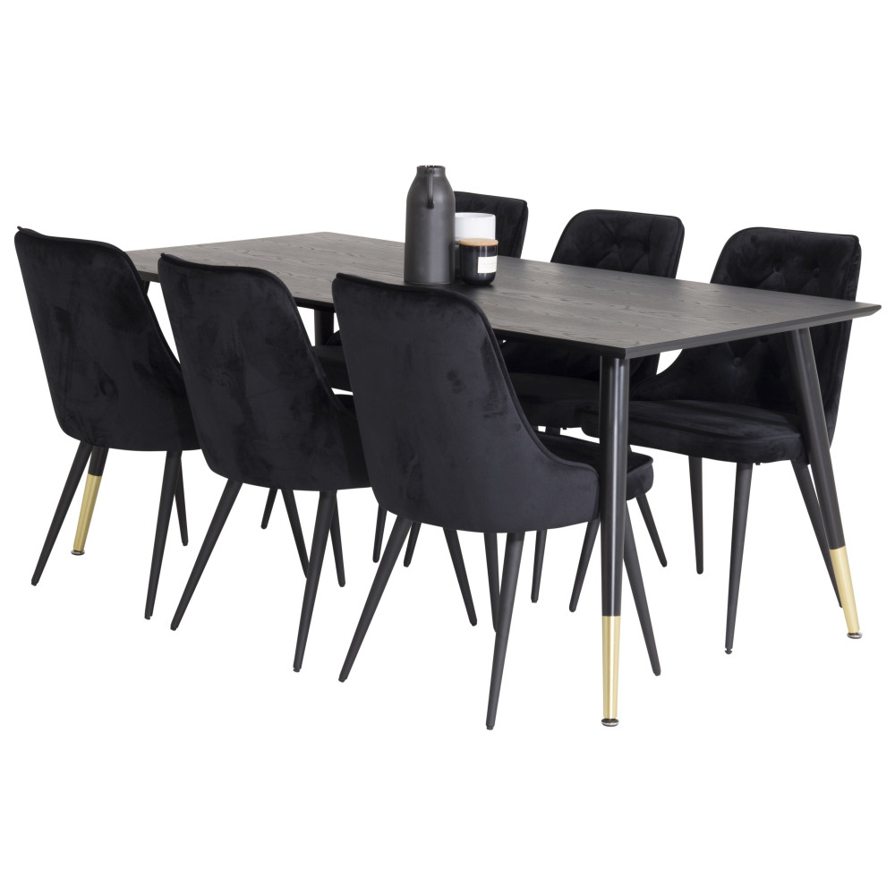 Produktbild för Dipp Matbord med Velvet Deluxe Stolarna