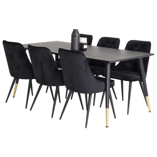 Venture Home Dipp Matbord med Velvet Deluxe Stolarna