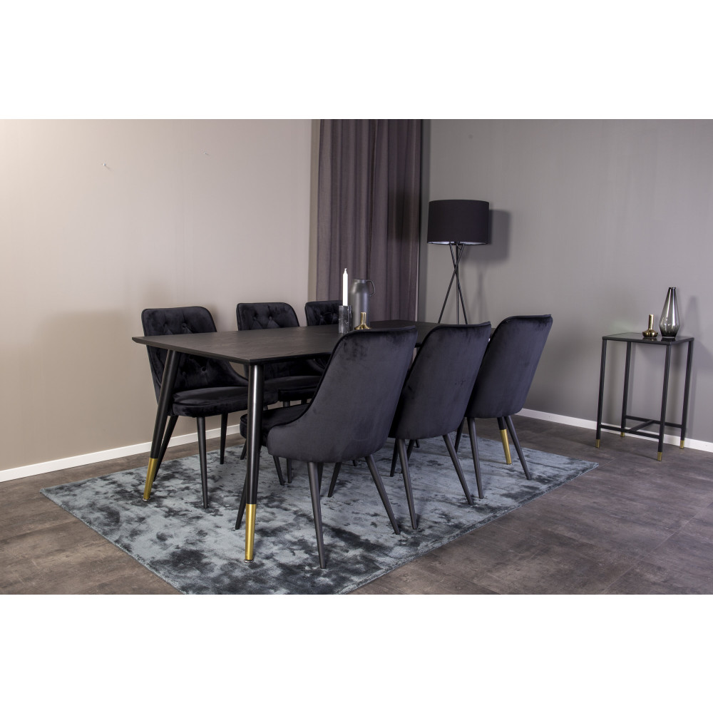 Produktbild för Dipp Matbord med Velvet Deluxe Stolarna