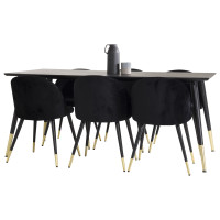 Produktbild för Dipp Matbord med Velvet Stolarna