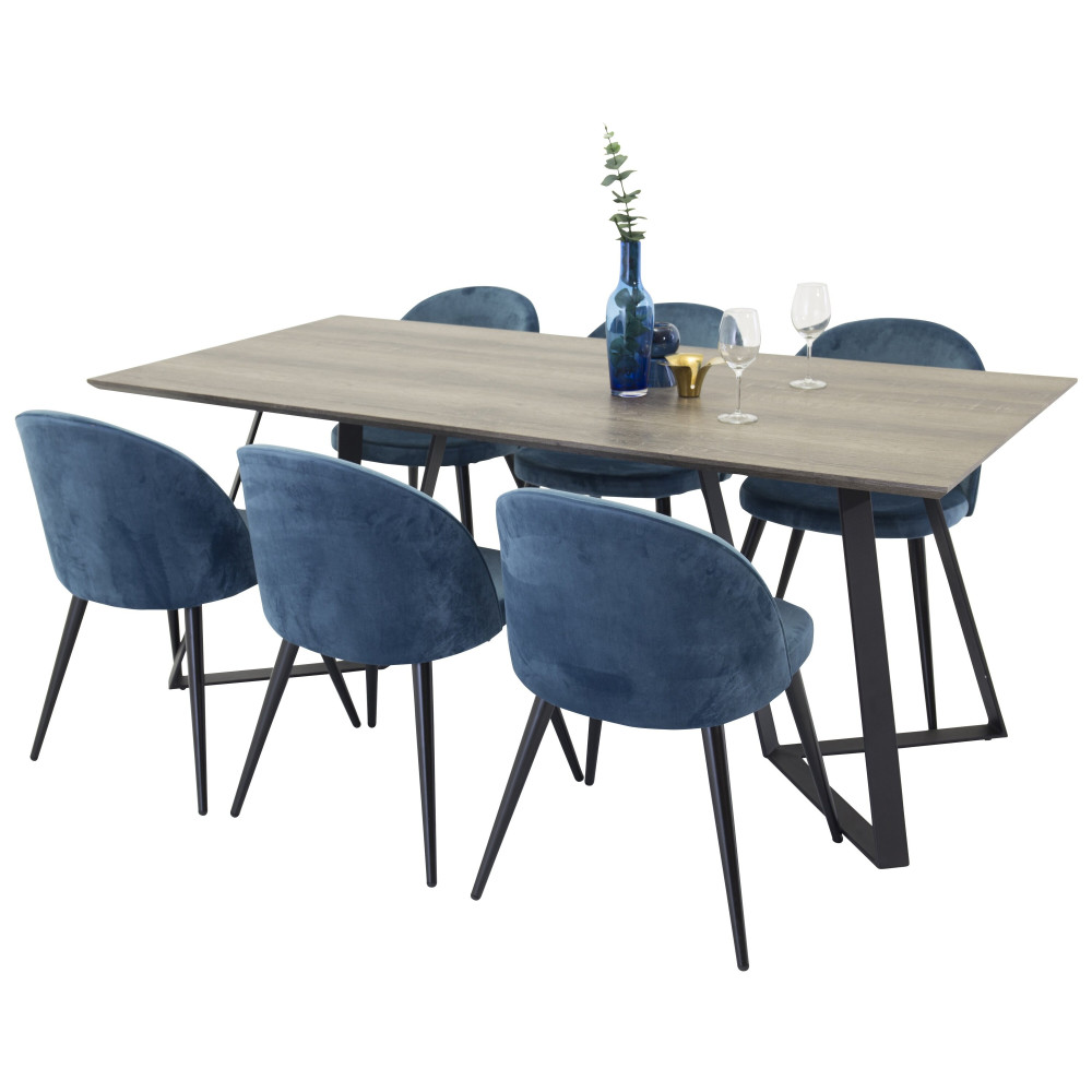 Produktbild för Marina Matbord med Velvet Stolarna