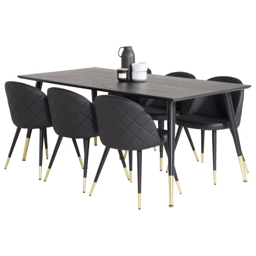 Venture Home Dipp Matbord med Velvet Stolarna