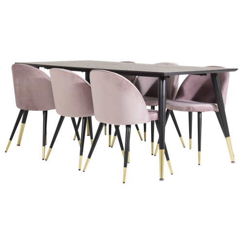 Venture Home Dipp Matbord med Velvet Stolarna
