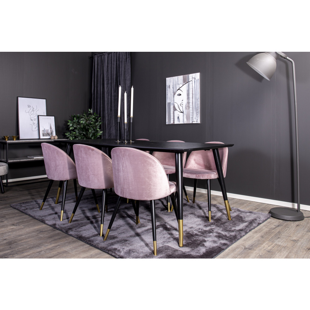 Produktbild för Dipp Matbord med Velvet Stolarna