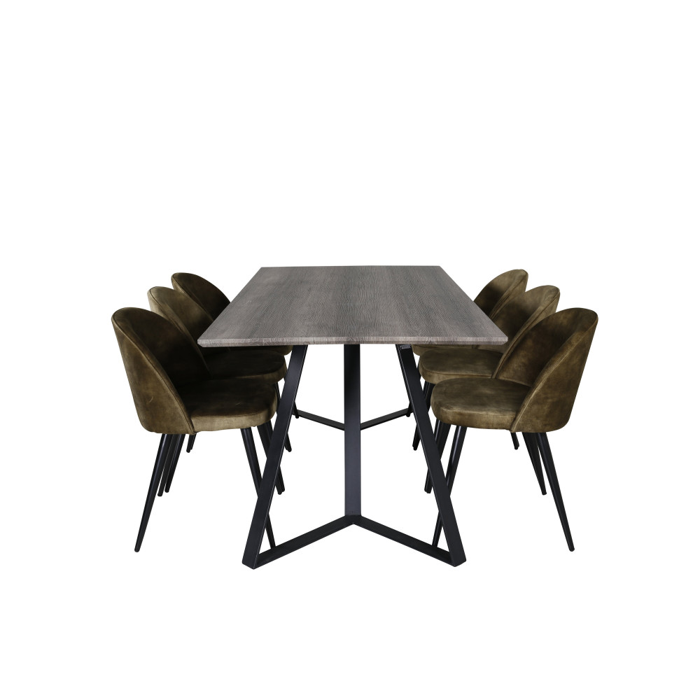 Produktbild för Marina Matbord med Velvet Stolarna