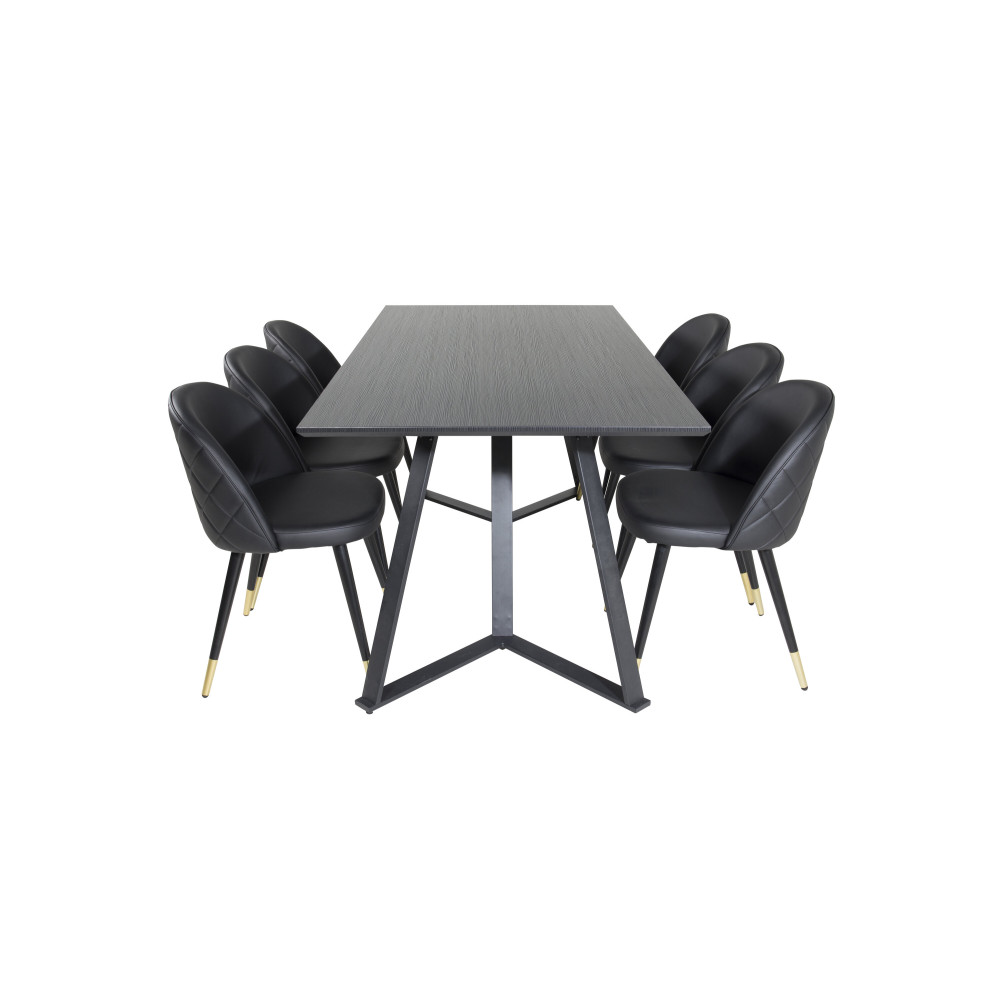 Produktbild för Marina Matbord med Velvet Stolarna