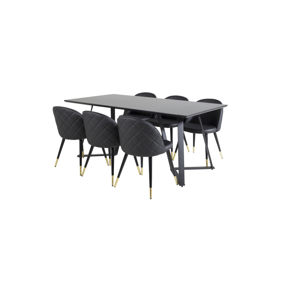 Produktbild för Marina Matbord med Velvet Stolarna