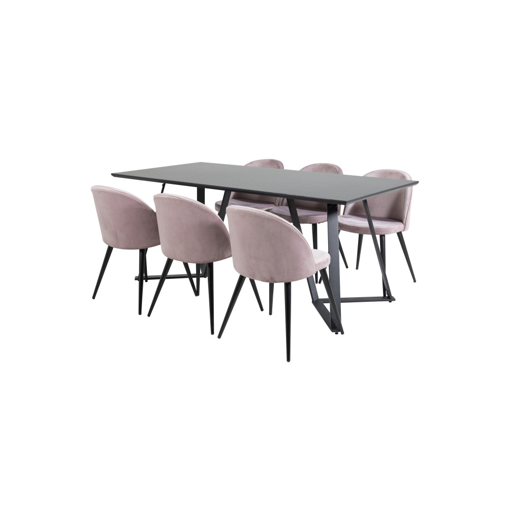 Produktbild för Marina Matbord med Velvet Stolarna