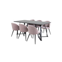 Produktbild för Marina Matbord med Velvet Stolarna