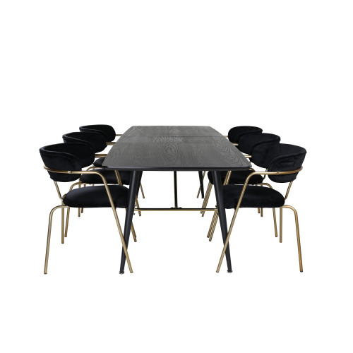 Venture Home Gold Matbord med Arrow Stolarna