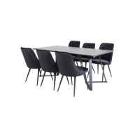 Produktbild för Marina Matbord med Velvet Deluxe Stolarna