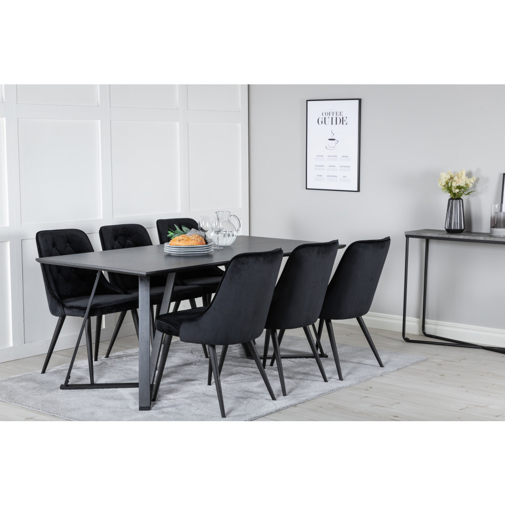 Produktbild för Marina Matbord med Velvet Deluxe Stolarna