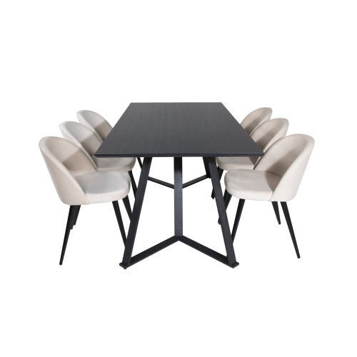 Venture Home Marina Matbord med Velvet Stolarna