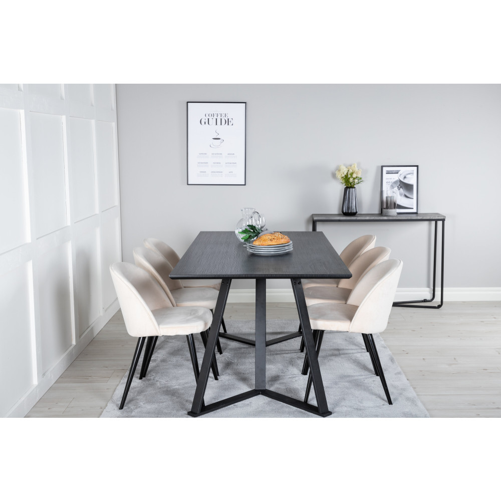 Produktbild för Marina Matbord med Velvet Stolarna