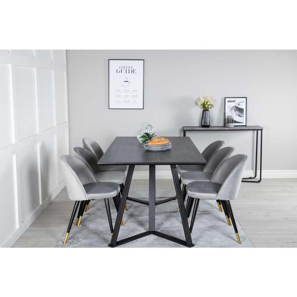 Produktbild för Marina Matbord med Velvet Stolarna