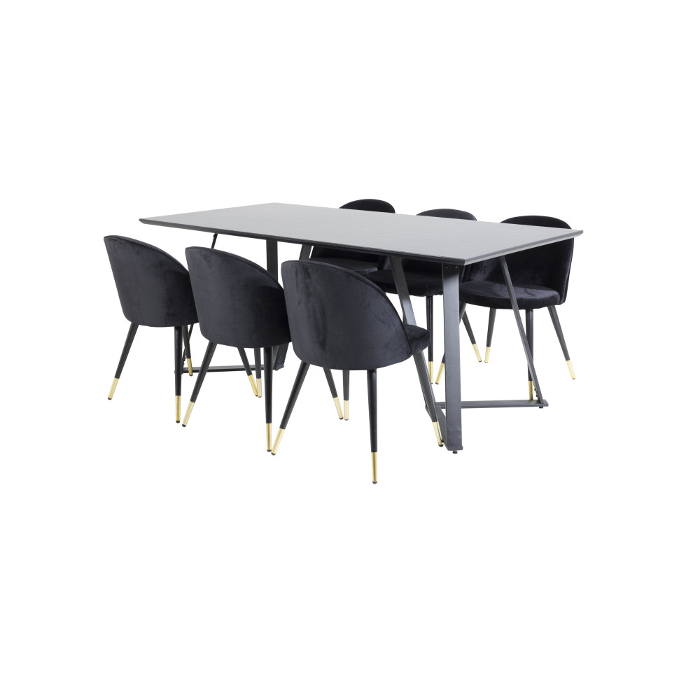 Produktbild för Marina Matbord med Velvet Stolarna